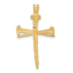 14K Polished Nail Cross Charm - 2