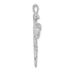 14K White Gold Nail Cross Charm - 2