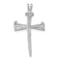 14K White Gold Nail Cross Charm - 2