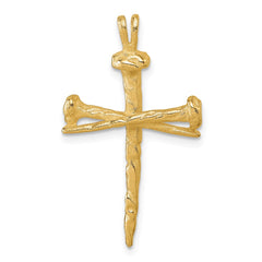 14K Polished Nail Cross Charm - 2
