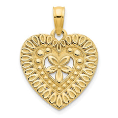 14ky Fancy Heart Pendant - 3