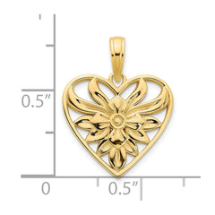 14ky Fancy Heart Pendant - 7