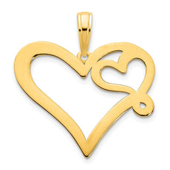 14ky Heart in a Heart Pendant - 2