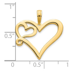 14ky Heart in a Heart Pendant - 2