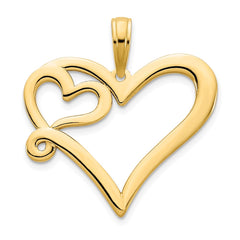 14ky Heart in a Heart Pendant - 2