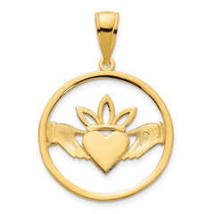 14k Claddagh Circle Pendant - 3