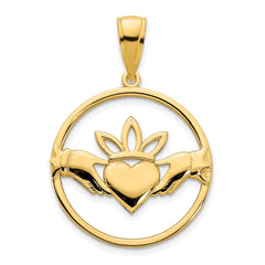 14k Claddagh Circle Pendant - 3