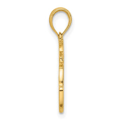 14K Polished Prancing Reindeer Charm