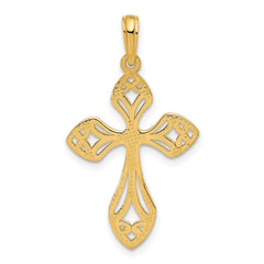 14k Fancy Cross Charm - 5