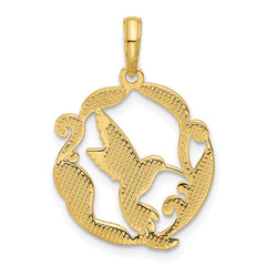 14K Polished Fancy Hummingbird Charm - 2