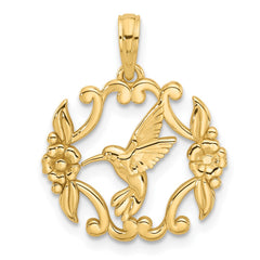 14K Polished Fancy Hummingbird Charm - 3