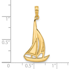 14K Polished Sailboat Charm - 3