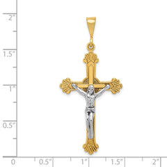 14k Two-tone Crucifix Pendant - 8
