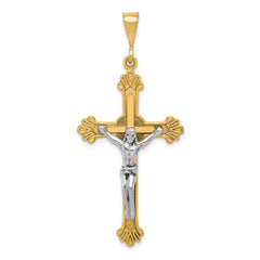 14k Two-tone Crucifix Pendant - 8