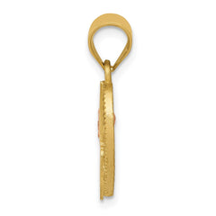 14k Two-Tone Heart Letter J Initial Pendant