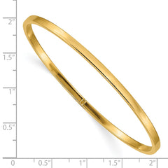 14k Polished Square Tube 3.00mm Slip-on Round Bangle Bracelet