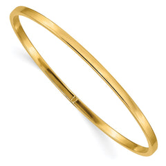 14k Polished Square Tube 3.00mm Slip-on Round Bangle Bracelet