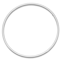14k White Gold Polished Square Tube 3.00mm Slip-on Round Bangle Bracelet