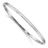14k White Gold Polished Square Tube 3.00mm Slip-on Round Bangle Bracelet