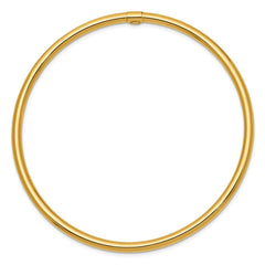14k Polished Round Tube 3.00mm Slip-on Round Bangle Bracelet