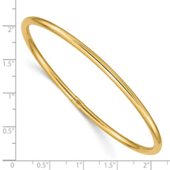 14k Polished Round Tube 3.00mm Slip-on Round Bangle Bracelet
