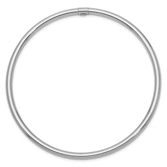 14k White Gold Polished Round Tube 3.00mm Slip-on Round Bangle Bracelet