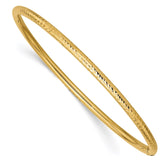 14k Polished Diamond-cut Tube 3.00mm Slip-on Round Bangle Bracelet