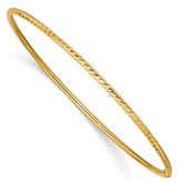 14k Polished Diamond-cut Tube 2.00mm Slip-on Round Bangle Bracelet