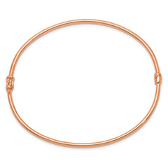 14k Rose Gold Polished 2.00mm Hinged Oval Bangle Bracelet