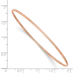 14k Rose Gold Polished 1.50mm Slip-on Round Bangle Bracelet