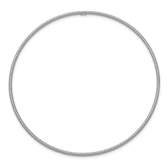 14k White Gold Polished Textured Twist 1.50mm Slip-on Round Bangle Bracelet