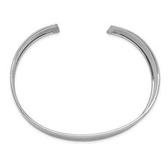 14k White Gold 18.5mm Polished Cuff Bangle Bracelet