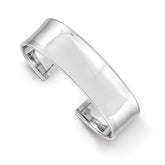 14k White Gold 18.5mm Polished Cuff Bangle Bracelet