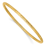 14k Polished Diamond-cut 3.00mm Slip-on Round Bangle Bracelet