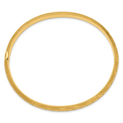 14k 4/16 Diamond-cut Fancy 6.50mm Hinged Oval Bangle Bracelet