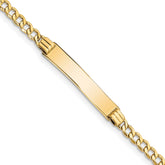 14k Polished Semi-Solid Chain/Solid Plate Cuban Link 25.5x5mm Plate 7 inch ID Bracelet
