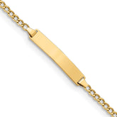 14k Polished Semi-Solid Chain/Solid Plate Cuban Link 23x4.3mm Plate 8 inch ID Bracelet