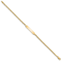 14k Polished Semi-Solid Chain/Solid Plate Anchor Link 23x4.5mm Plate 8 inch ID Bracelet