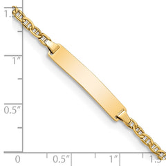 14k Polished Semi-Solid Chain/Solid Plate Anchor Link 23x4.5mm Plate 7 inch ID Bracelet