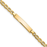 14k Polished Semi-Solid Chain/Solid Plate Anchor Link 23.3x4.5mm Plate 6 inch Baby/Child ID Bracelet