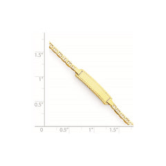 14k Polished Solid Chain/Solid Plate Anchor Link 18.5x5mm Plate 6 inch Baby/Child ID Bracelet