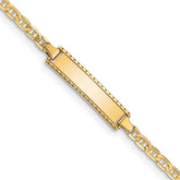 14k Polished Solid Chain/Solid Plate Anchor Link 18.5x5mm Plate 6 inch Baby/Child ID Bracelet