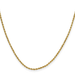 14K 16 inch 2mm Semi Solid Diamond-cut Rope with Lobster Clasp Chain