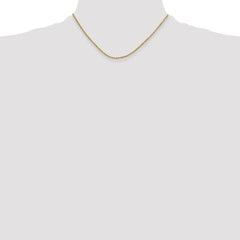 14K 16 inch 2mm Semi Solid Diamond-cut Rope with Lobster Clasp Chain