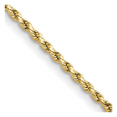 14K 24 inch 2mm Semi Solid Diamond-cut Rope with Lobster Clasp Chain