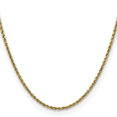 14K 24 inch 2.25mm Semi Solid Diamond-cut Rope with Lobster Clasp Chain