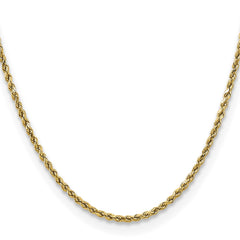 14K 24 inch 2.5mm Semi Solid Diamond-cut Rope with Lobster Clasp Chain