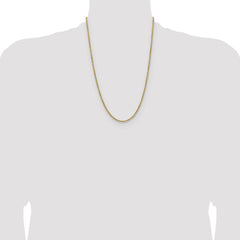 14K 24 inch 2.5mm Semi Solid Diamond-cut Rope with Lobster Clasp Chain