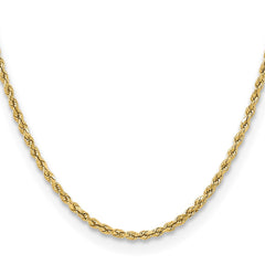 14K 22 inch 3mm Semi Solid Diamond-cut Rope with Lobster Clasp Chain