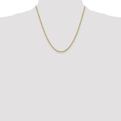 14K 20 inch 3mm Semi Solid Diamond-cut Rope with Lobster Clasp Chain